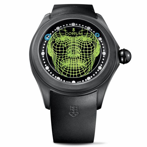Corum Big Bubble Magical 52 PVD Titanium Wire Frame Rubber