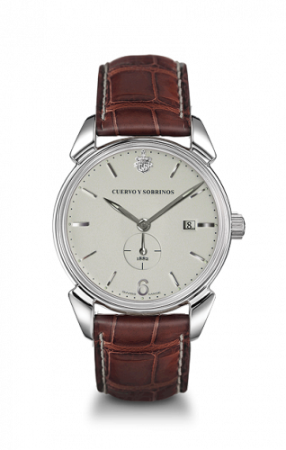 Cuervo y Sobrinos Historiador Segundos Pequeños Stainless Steel Ivory Alligator