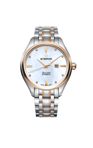 Eterna Avant-Garde Date Lady Two Tone MOP Bracelet