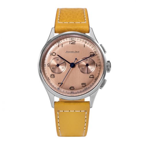 Excelsior Park Chronograph Stainless Steel Salmon Yellow-Brown Matte