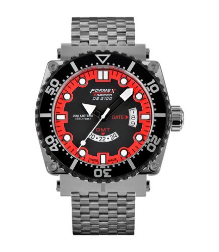 Formex Diver Quartz GMT Black - Red Bracelet
