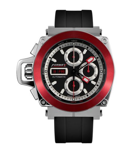 Formex Motorsport Automatic Chronograph Red Bezel Black Rubber