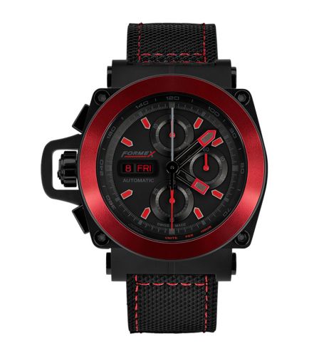Formex Motorsport Automatic Chronograph PVD Red Bezel Black Calf