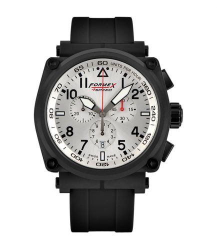 Formex Pilot Quartz Chronograph PVD Silver Rubber