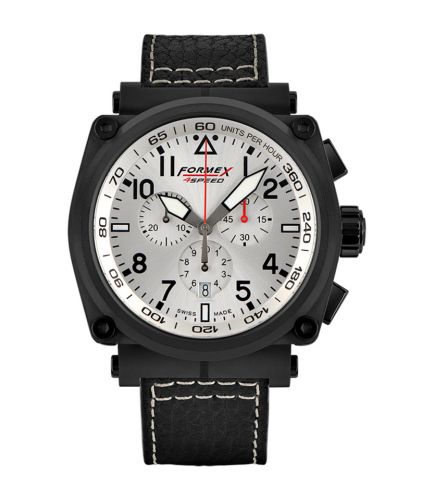 Formex Pilot Quartz Chronograph PVD Silver Calf