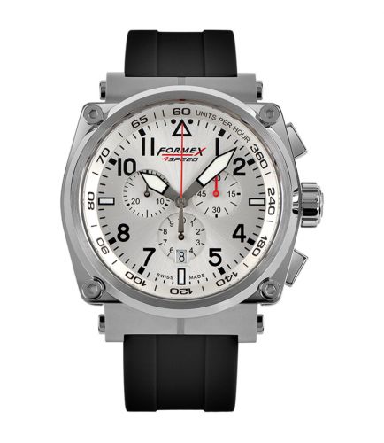 Formex Pilot Quartz Chronograph Silver Rubber
