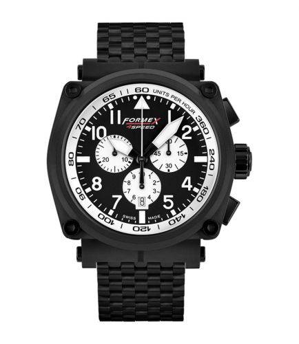 Formex Pilot Quartz Chronograph PVD Black - White Bracelet