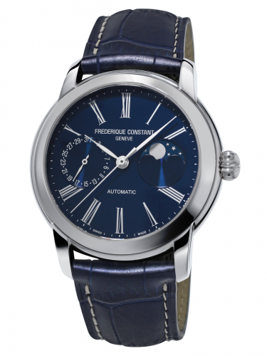 Frederique Constant Classic Moonphase Manufacture Stainless Steel Blue