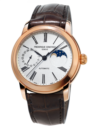 Frederique Constant Classic Moonphase Manufacture Rose Gold Plated Silver