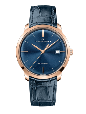 Girard-Perregaux 1966 38 Pink Gold Blue Alligator