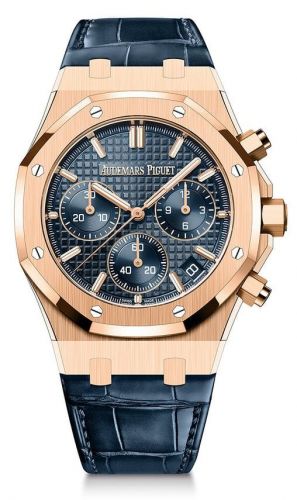 Audemars Piguet Royal Oak Chronograph 41 Pink Gold Blue Strap
