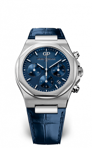 Girard-Perregaux Laureato 38 Chronograph Stainless Steel Blue Alligator