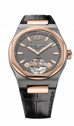 Girard-Perregaux Laureato 45 Tourbillon Titanium Pink Gold Grey Alligator