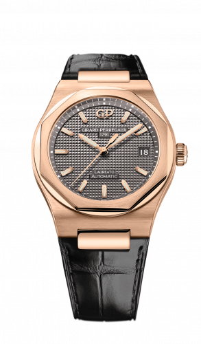 Girard-Perregaux Laureato 38 Automatic Pink Gold Grey Alligator
