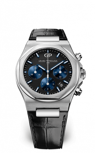 Girard-Perregaux Laureato 38 Chronograph Stainless Steel Black Alligator