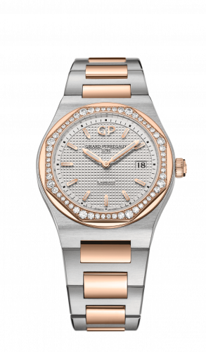 Girard-Perregaux Laureato 34 Quartz Stainless Steel Pink Gold Diamond Silver