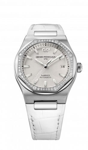 Girard-Perregaux Laureato 38 Automatic Stainless Steel Diamond Silver Alligator