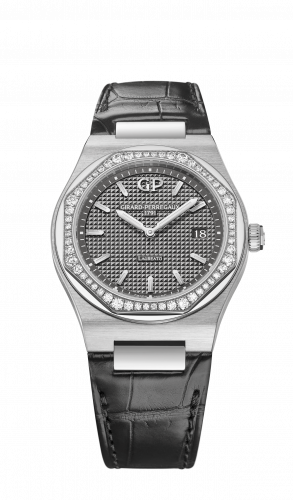Girard-Perregaux Laureato 34 Quartz Stainless Steel Diamond Grey Alligator