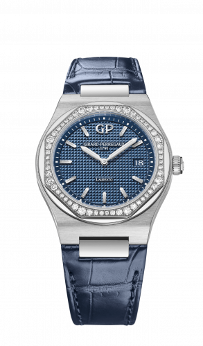 Girard-Perregaux Laureato 34 Quartz Stainless Steel Diamond Blue Alligator