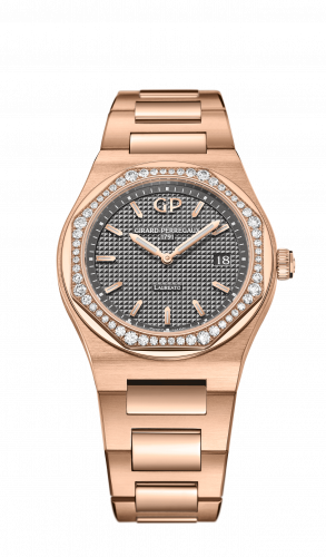 Girard-Perregaux Laureato 34 Quartz Pink Gold Diamond Grey
