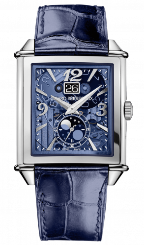 Girard-Perregaux Vintage 1945 XXL Large Date and Moonphases Stainless Steel Blue Polycrystalline