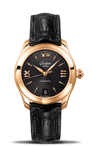 Glashütte Original Lady Serenade Rose Gold Black Alligator Folding