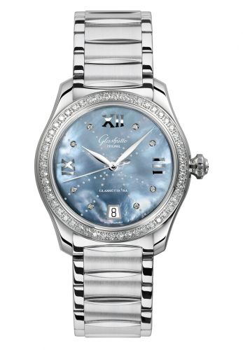 Glashütte Original Lady Serenade Stainless Steel Diamond Blue MOP - Index Line Bracelet