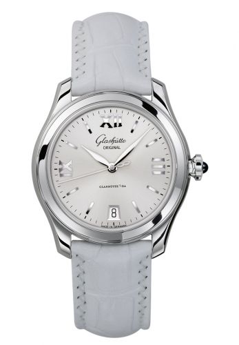 Glashütte Original Lady Serenade Stainless Steel Silver Alligator Folding