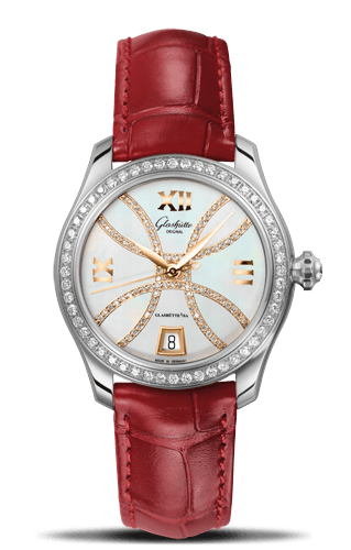 Glashütte Original Lady Serenade Stainless Steel Diamond MOP - Index Line Alligator