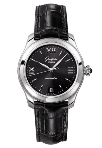 Glashütte Original Lady Serenade Stainless Steel Black Alligator Folding