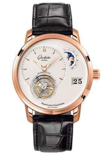 Glashütte Original PanoLunar Tourbillon Red Gold Silver Alligator Pin