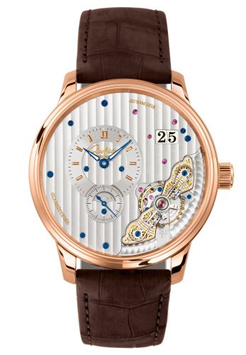 Glashütte Original PanoMaticInverse Red Gold Silver Alligator Folding