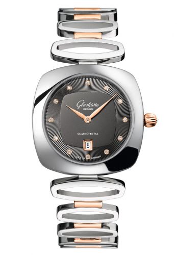 Glashütte Original Pavonina Date Stainless Steel Red Gold Grey Bracelet