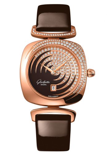 Glashütte Original Pavonina Date Red Gold Diamond Cold Enamel Brown Calf