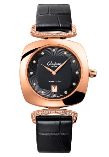Glashütte Original Pavonina Date Red Gold Diamond Black Alligator
