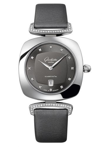 Glashütte Original Pavonina Date Stainless Steel Diamond Grey Calf