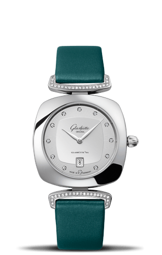 Glashütte Original Pavonina Date Stainless Steel Diamond Silver Calf