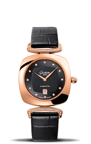 Glashütte Original Pavonina Date Red Gold Diamond Black Alligator