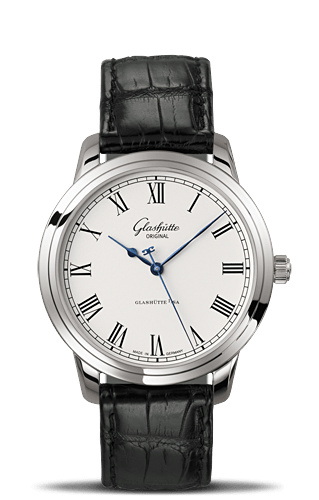 Glashütte Original Senator Automatic Stainless Steel Silver Alligator Pin