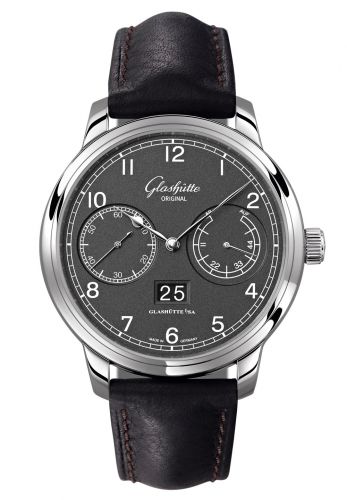 Glashütte Original Senator Observer Stainless Steel Grey Calf Folding