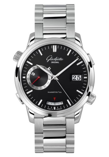 Glashütte Original Senator Diary Stainless Steel Bracelet Black Bracelet