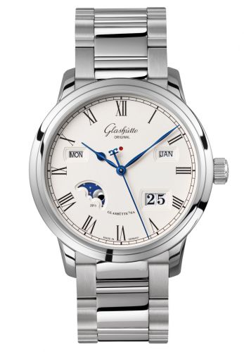 Glashütte Original Senator Perpetual Calendar Stainless Steel Silver Bracelet