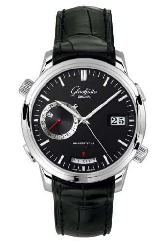 Glashütte Original Senator Diary Stainless Steel Black Alligator Folding