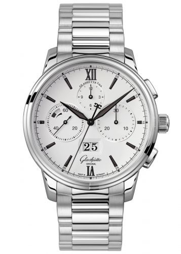 Glashütte Original Senator Chronograph Panorama Date Stainless Steel Silver Bracelet