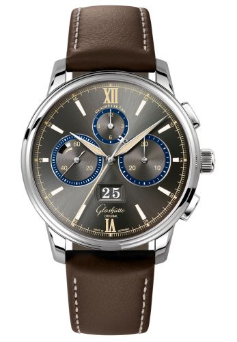 Glashütte Original Senator Chronograph Panorama Date Capital Edition Stainless Steel Grey Calf Folding