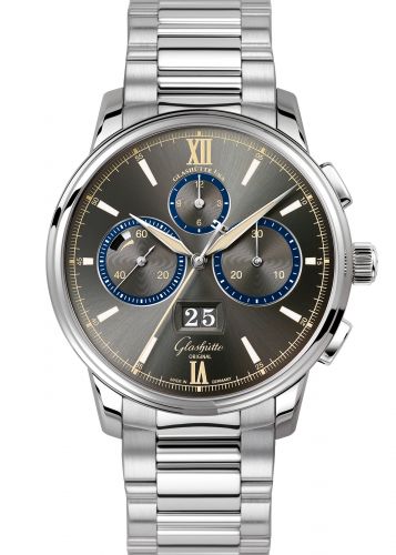 Glashütte Original Senator Chronograph Panorama Date Capital Edition Stainless Steel Grey Calf Bracelet