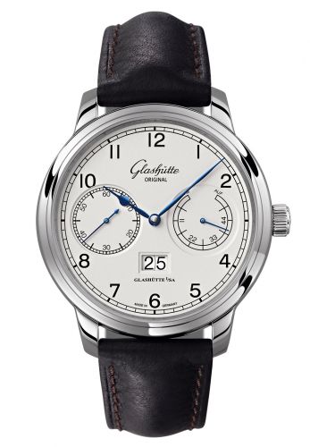 Glashütte Original Senator Observer Stainless Steel Silver Calf Folding