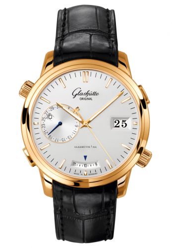 Glashütte Original Senator Diary Red Gold Silver Alligator Folding