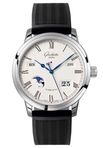 Glashütte Original Senator Perpetual Calendar Stainless Steel Silver Rubber Folding
