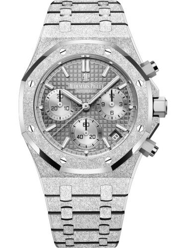 Audemars Piguet Royal Oak Chronograph 41 Frosted White Gold Grey